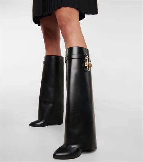 givenchy knee high wedge boots|Givenchy shark lock ankle boots.